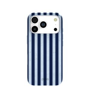 Powder Blue Navy Stripes iPhone 18 Pro Case